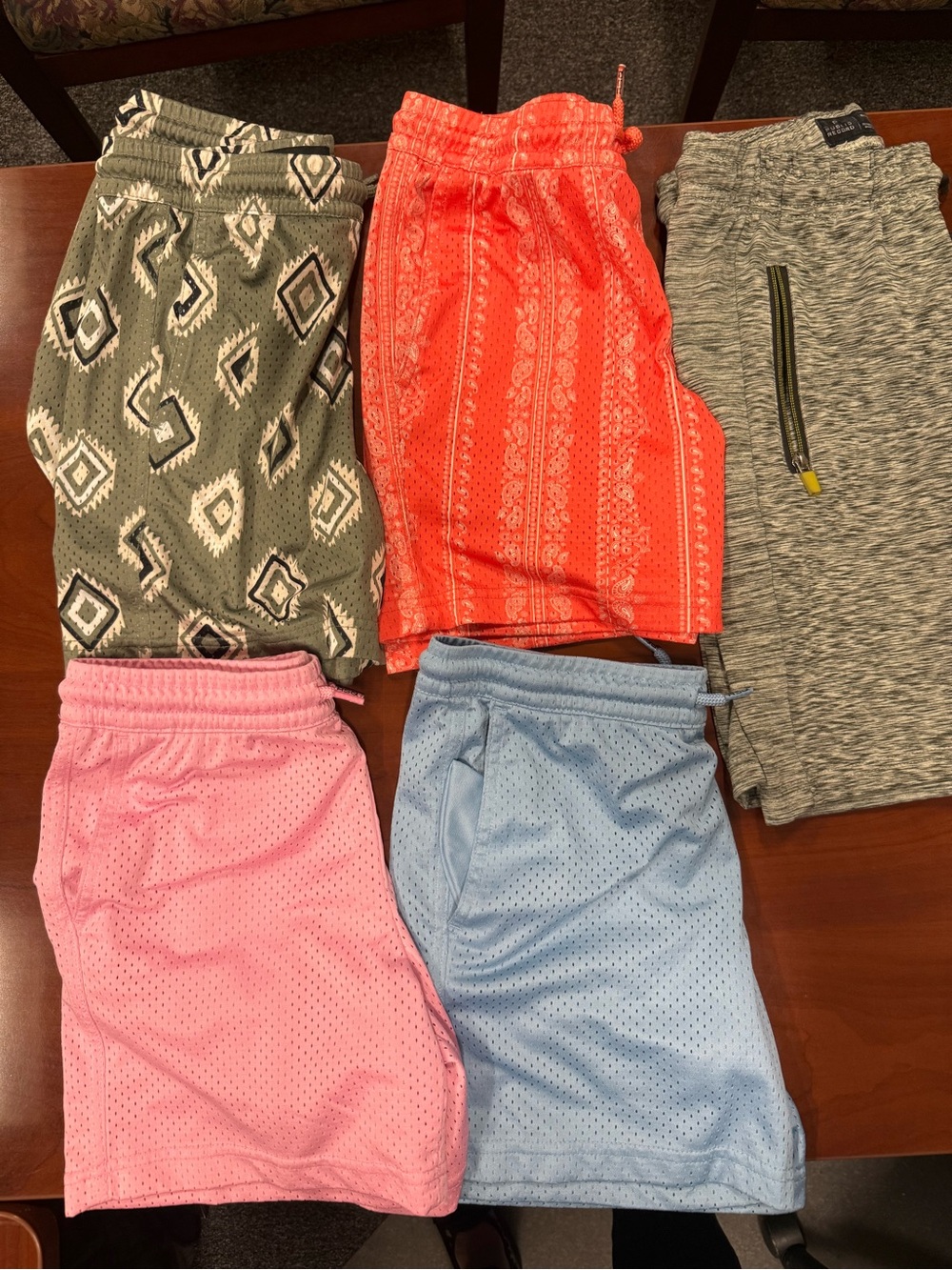 RSQ Youth XL Active Shorts- Coral, Olive, Pink, Light Blue & Public Record-grey